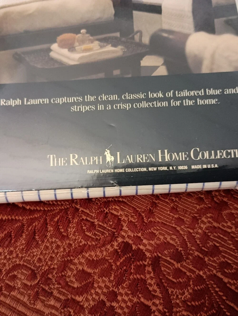 Vintage 90s Ralph Lauren Bradford Blue Set (2) TWIN Flat Fitted Sheets USA New